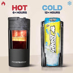 Frost Buddy Universal Can Cooler - Fits all - Stainless Steel Can Cooler for 12 oz & 16 oz Regular or Slim Cans & Bottles - Stainless Steel (Merry Marbleous)