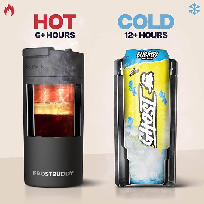 Frost Buddy Universal Can Cooler - Fits all - Stainless Steel Can Cooler for 12 oz & 16 oz Regular or Slim Cans & Bottles - Stainless Steel (Blushing Bride)