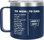 Christmas Birthday Gifts for Dad - 14 oz Stainless Steel Insulated Coffee Mug with Lid - Funny Birthday Gifts for Mom, Dad Birthday Gift Ideas, Mug for Men