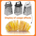BESPORTBLE 3pcs Stainless Steel Multifunctional Vegetable Slicer with Non-slip Base Mini Cheese Grater and Potato Carrot Shredder for Safe Efficient Kitchen Food Preparation