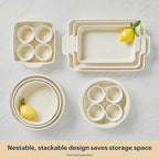 Pyrex (3-Piece) Ceramic Bakeware Set, Nonstick Casserole Dish with Handles, Lasagna Oven Pans, Bakers, For Baking, Roasting, Steaming, Rectangular