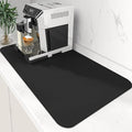 WISELIFE Coffee Mat Super Absorbent Dish Drying Mat Coffee Bar Accessories Match with Machine Large Drying Mats for Kitchen Counter 17" W x 30" L, Black