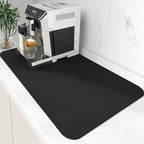 WISELIFE Coffee Mat Super Absorbent Dish Drying Mat Coffee Bar Accessories Match with Machine Large Drying Mats for Kitchen Counter 17" W x 30" L, Black