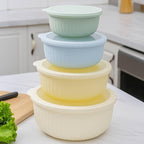 Premium Plastic Mixing Bowls with Lids – 4 Nesting Bowls for Meal Prep, Storage & Serving | Airtight, Durable, Leakproof, Lightweight, BPA-Free & Dishwasher Safe