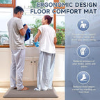 4/5 Inch Thick Kitchen Mats for Floor, StepRite Kitchen Rug for Standing Desk, Non-Slip, Thicker, Stain & Water Resistant, Comfort Anti Fatigue Floor Mat for Home, Kitchen, Office - Khaki,108 * 30''
