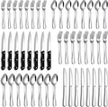 PHILIPALA 36 Pcs Silverware Set with Steak Knives Food-Grade Stainless Steel Flatware Set for 6 Mirror Cutlery Include Forks Spoons and Knives Set Dishwasher Safe Utensil Sets for Home Restaurant