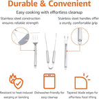 Amazon Basics 4-Piece Stainless Steel BBQ Grilling Tool Set with Carry Bag, Rust-Resistant, Dishwasher Safe