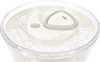 Zyliss Easy Spin 2 Salad Spinner, Large 6L Capacity, White, Unique AquaVent™ Technology, Retractable Cord and Brake System, Non-Slip Base, Easy Cleaning, Plastic