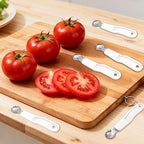 5 Pcs Tomato Corer Tool Strawberry Huller Stem Remover, Handle with hole, Stainless Steel, Fruit Corer Tool for Tomato Strawberry (White)