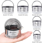 Husfunov Biscuit Cutter Set Wave Cookie Cutters with Handle 5 Pieces Stainless Steel Square Professional Baking Dough Tools for Cake