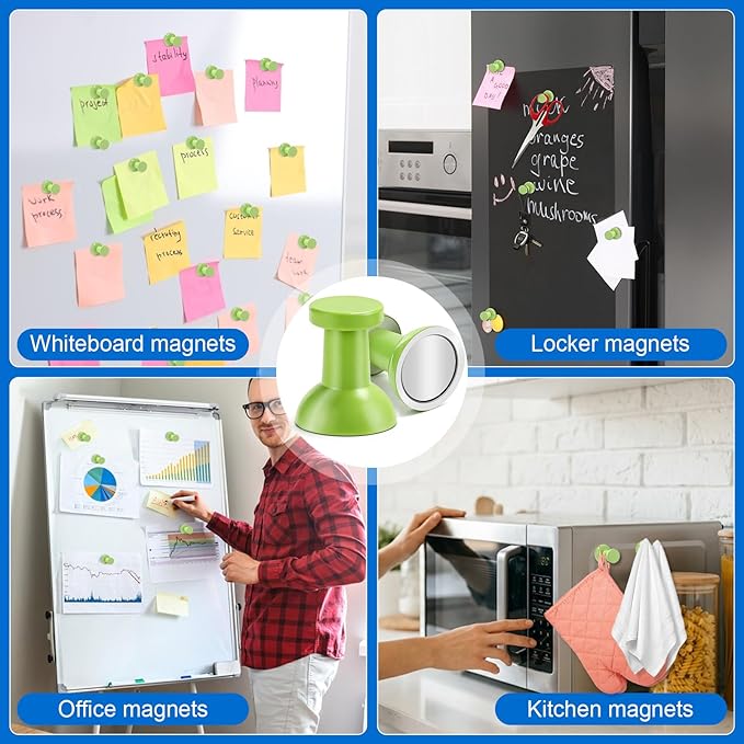 LOVIMAG Fridge Magnets 20Pcs Refrigerator Whiteboard Small Strong Magnet Classroom Kitchen Accessories Decorative Locker Set Decor Must Haves Office Calendar Refrigerador Magnetic Cute Crafts Green