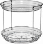 LAMU 2 Tier Lazy Susan Turntable Organizer 9.25'' Rotating Spice Rack Organization for Cabinet, Kitchen, Pantry, Countertop, Bathroom, Vanity, Medicine Cabinet Organizer, Grey