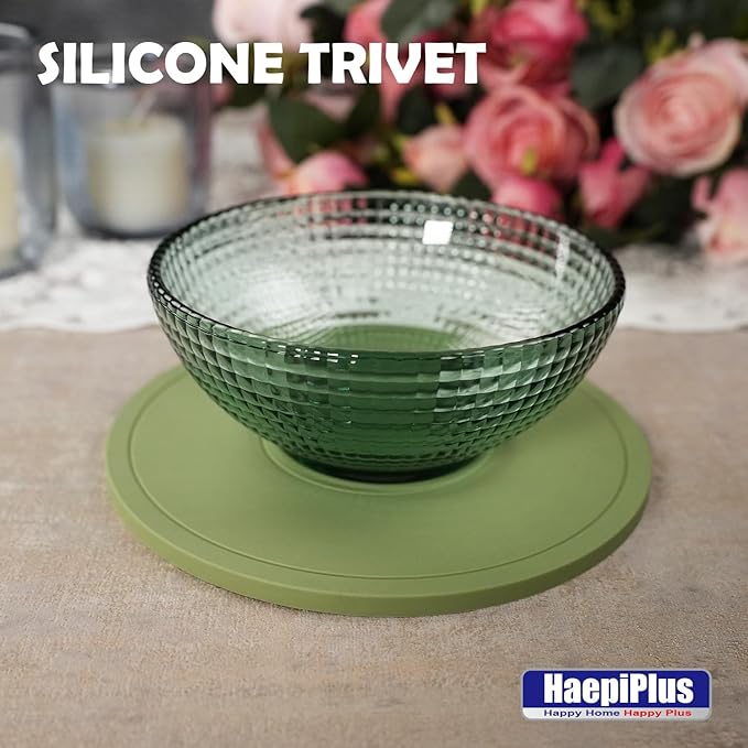 4 Pieces Silicone Trivet Mats, Pot Holders, Kitchen Tools, Heat Resistant Non-Slip Pads for Dishes, Bowls, Jar Opener, Easy to Wash and Dry Pan Cushions (Green)