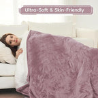 Electric Heated Blanket Full Size - 72"x84", Soft Flannel Heating Blanket, 10 Heating Levels, 1-12 H Auto Shut Off, Breathable Warm and Washable for Bed, Purple