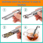 2 Sets Upgraded Version Tea Strainer, Tea Diffusers For Loose Tea，It Is Also Equipped With A Base And A Brush For Easy Placement，Tea Infuser For Loose Leaf Tea Applicable To Office, Home, Travel
