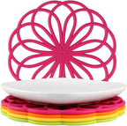 ME.FAN Silicone Trivet Mat - Kitchen Hot Pads for Pots & Dish - Insulated Teapot Trivet - Flexible, Durable, Non-Slip Large Coasters 3 Set Yellow