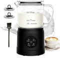 Casimhu 4-in-1 Milk Frother, Electric Milk Frother and Steamer with LED Touch Screen, Non-stick Bottom, Milk Warmer 13.52oz for Lattes, Cappuccinos, and Macchiatos at Home, Black