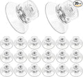 20 pcs Small Suction Cups, Suction Cups with Metal Screw, 1 inch / 25mm Clear PVC Sucker Pad Strong Adhesive Suction Hook Holder for Window Car Glass Shade Cloth Glass Bathroom Wall Door (Metal,PVC)