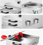 Rice Noodle Roll Steamer Rice Noodle Rolls Machine for Cooking Food Is Heated Evenly 2 Layer Rice Noodle Roll Steamer Machine for Cooking Dim Sum Buns Dumplings
