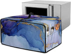 Marble Print Toaster Oven Dust Cover, Heavy Duty Heat-Resistant Cover for Kitchen Counter Small Appliances, with Accessory Pockets, Blue Violet Gold, (Large-18.5*22.5*12.99 inches)
