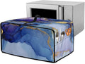 Marble Print Toaster Oven Dust Cover, Heavy Duty Heat-Resistant Cover for Kitchen Counter Small Appliances, with Accessory Pockets, Blue Violet Gold, (Medium-16.1*19.71*10 inches)