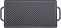 GGC Cast Iron Reversible Grill Griddle for Stove Top, Flat Griddle for Gas Grills, Flat and Ribbed Double-Side to Use, Non-Stick Griddle Plate Top Outdoor Cooking (20" x 9")