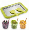 Rolled Ice Cream Maker, Manual Ice Cream Tray for Homemade Frozen Yogurt and Sorbet, Food Grade Ice Cream Roller for Family (Green)