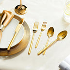 KINGSTONE Gold Silverware Set, 40 Piece Flatware Cutlery Set for 8, 18/10 Stainless Steel Silverware Mirror Polished Dishwasher Safe for Home, Restaurant, Wedding, Party(Gold, 40 pieces for 8)
