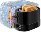 JEOCODY Toaster Oven Covers - Extra Large Blue Flower Bread Maker Cover, Fits Most Standard 2 Slice Toasters
