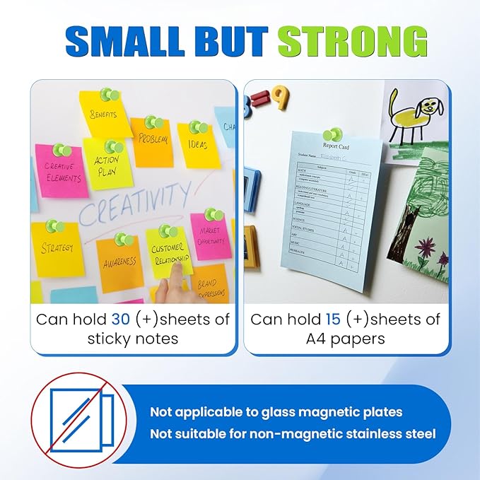 LOVIMAG Fridge Magnets 20Pcs Refrigerator Whiteboard Small Strong Magnet Classroom Kitchen Accessories Decorative Locker Set Decor Must Haves Office Calendar Refrigerador Magnetic Cute Crafts Green