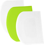 SURDOCA Dough Scraper Bench Scraper - 3P 10.6x6.7" Plastic Flexible Bowl Scraper, Sharp Edge & Angles Cake Scraper. Non-Slip Bakeware Decorating Tools Sculpting & Modeling Tools - White+Green+White