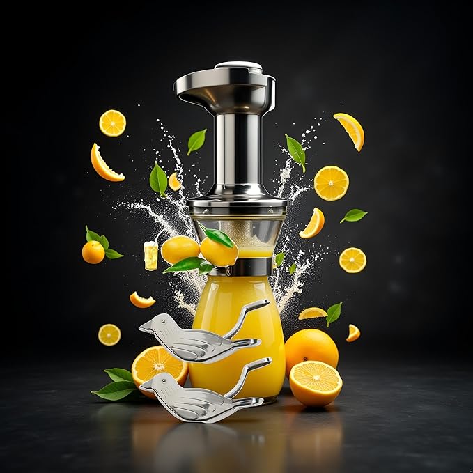 2Pcs Silver Manual Lemon Juicer, Exquisite Bird Stainless Steel Manual Lemon Juicer and Lime Squeezer for Orange Lemon Lime, Applied to Homes and Restaurant Fruit and Vegetable Tools