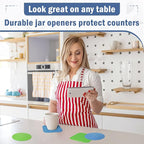 Aixoom Rubber Jar Opener Pads Set of 4, Round Heat-insulated Non-Slip Gripper Pads for Jars, Kitchen Tool for Easy Opening (Circle and Square)