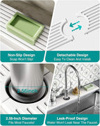Stone Faucet Mat for Kitchen Sink, Diatomite Sink Protectors - Prevent Moisture Drying Stone Tray Fit Kitchen Counter & Bathroom Counter (White, 15.8" x 4")