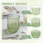 24 Pack Plastic Stemless Wine Glasses,12oz Unbreakable Vintage Elegant Drinking Glass Set,Reusable Fancy Cocktail Cups for Party, Wedding, and Bulk Events (24, 12oz-Sage Green)
