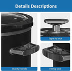 SUNVIVIPRO Small Slow Cooker with Removable Ceramic Pot, Food Warmer with 3 Heating Settings & Dishwasher Safe Glass Lid, Black