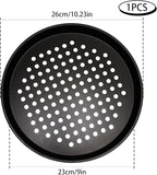 10 Inch Round Pizza Pan with Holes, Carbon Steel Pizza Pans fo Frozen & Homemade Pizza, Nonstick Pizza Tray for Oven