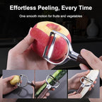 Premium Vegetable Peeler, Stainless Steel Potato Peeler with Ergonomic Wood Handle, Sharp Veggie Peeler for Potatoes, Carrots, Fruits & Cabbage, Professional Peeler for Kitchen (Y+I Set)
