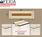 FEXIA Boho Table Runner 48 Inches Long Thanksgiving Decor with Tassels Farmhouse Style for Party Wedding Baby Bridal Shower Dining Decor Middle Brown (12x48 Inches)