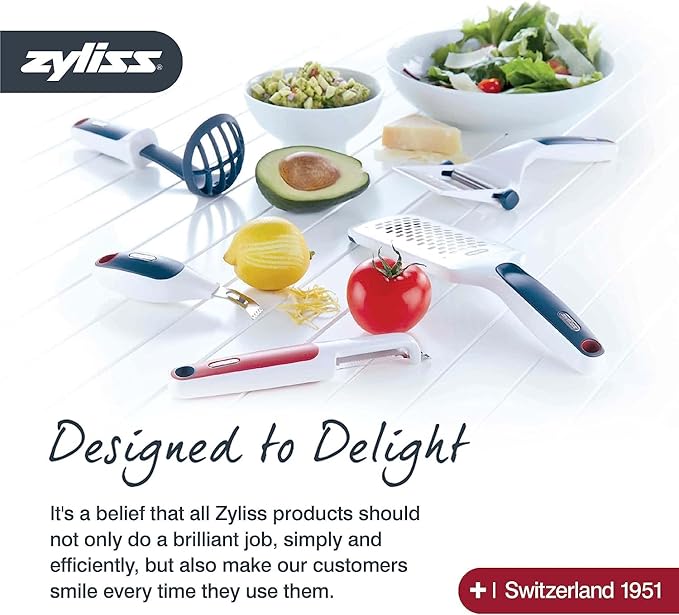 Zyliss Slicer - Food Cutter with Dishwasher Safe Blade & Pieces - Kitchen Tool for Easy & Effortless Slicing - Multipurpose Tool for Vegetables & More - 4-in-1 Slicer & Grater