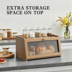 LOHASOK Bread Box for Kitchen Countertop Large Bread Box Farmhouse Bread Container Bread Storage with Window Bread Holder
