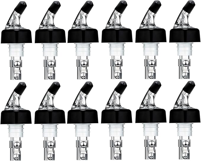 12 Pack Measured Liquor Pour Spout, Liquor Bottle Pourers, Measure Pour Spout for Liquor Bottles, Bottle Pourers for Alcohol, Shot Pourer Cocktail Liquor Dispenser Bar Bartending Tool -1oz/30ml