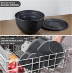 Greentainer Plastic Mixing Bowls with Lids Set for Kitchen, 5 Set Nesting Bowls for Mixing, Baking, Prepping, Cooking and Serving Food, Mixing Bowls Dishwasher, Microwave Safe