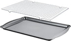 Baking Sheet with Cooling Rack - 17" x 11" x 0.5" Carbon Steel Cookie Sheet for Baking [1 Sheet + 1 Rack], Nonstick Baking Pan, Perfect for Baking, Roasting, and More