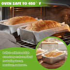 4 Packs 8.8×5.9 Inch Loaf Pans for Baking Bread, 304 Stainless Steel Loaf Bread Pan with Parchment Paper Liners, Metal Bakeware for Bread, Meatloaf, Cake Brownies, Easy Release, Oven & Dishwasher Safe