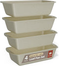 Nonstick Loaf Pan Set Pack of 4, Carbon Steel 11" Large Baking Bread Pan, Oven Safe Up to 450°F, PFOA, PFOS, PTFE Free, Space Saving Stackable Design, Stain Resistant, Dishwasher Friendly,White Marble