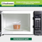 Freshware Food Storage Containers [240 Set] 12 oz Plastic Deli Containers with Lids, Slime, Soup, Meal Prep Containers, BPA Free, Stackable, Leakproof, Microwave, Dishwasher and Freezer Safe