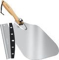 Pizza Peel Aluminum Pizza Spatula,17 inch Metal Pizza Paddle(12"x 17") with Rocker Cutter Foldable Wood Handle, [Storage bag included], for Family Pizza Oven Baking Pizza, Dough, Bread & Pastry