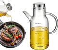 GEDO Borosilicate Glass Oil Dispenser, Eagle Beak Drip-Free Spout with Airtight Stainless Steel Lid, Measurement Markings & Ergonomic Handle, Multi-Purpose for Kitchen & Outdoor Picnic (0.58QT/550ml)