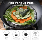 Stainless Steel Steamer Basket, Vegetable Steamer Basket for Instant Pot, Insert for Veggie/Seafood Cooking/Boiled Eggs with Safety Tool - Adjustable Sizes to fit Various Pots (5.1" to 9.5")
